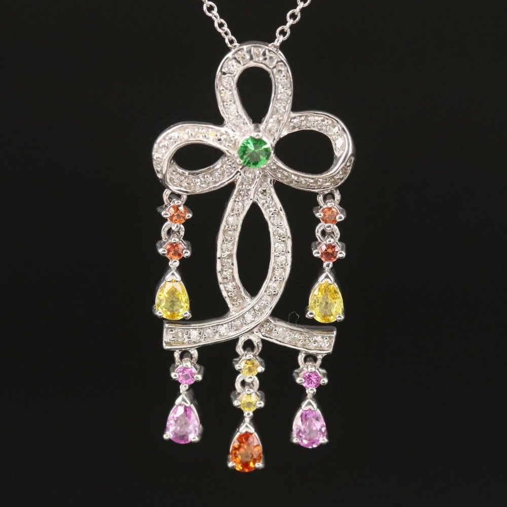 EFFY - LIMITED / 1.86 CT Diamond Gemstone Chandelier Necklace / 14K